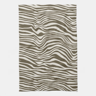 Brun Cream Zebra tryck Kökshandduk