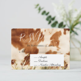 Brun Crème Kuhud Bröllop RSVP Tilläggskort