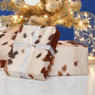 Brun Crème Sydväst Cowhide Jul Presentpapper