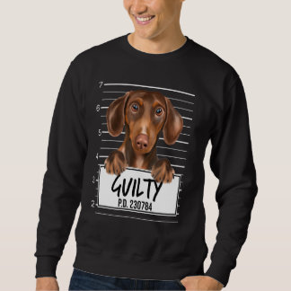 Brun Dachshund Brottsregistret Skyldig Hund Lång Ärmad Tröja