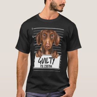 Brun Dachshund Brottsregistret Skyldig Hund T Shirt