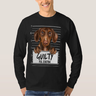 Brun Dachshund Brottsregistret Skyldig Hund T Shirt