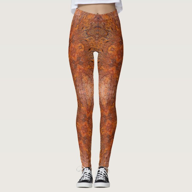 Brun damasker leggings (Framsida)