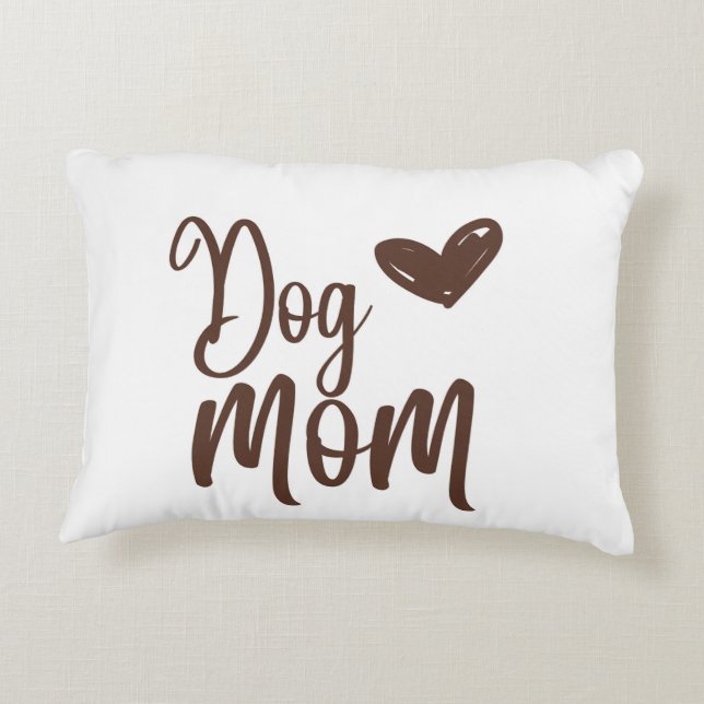 Brun dekorfärg för Hund Mamma Prydnadskudde (Baksidan)