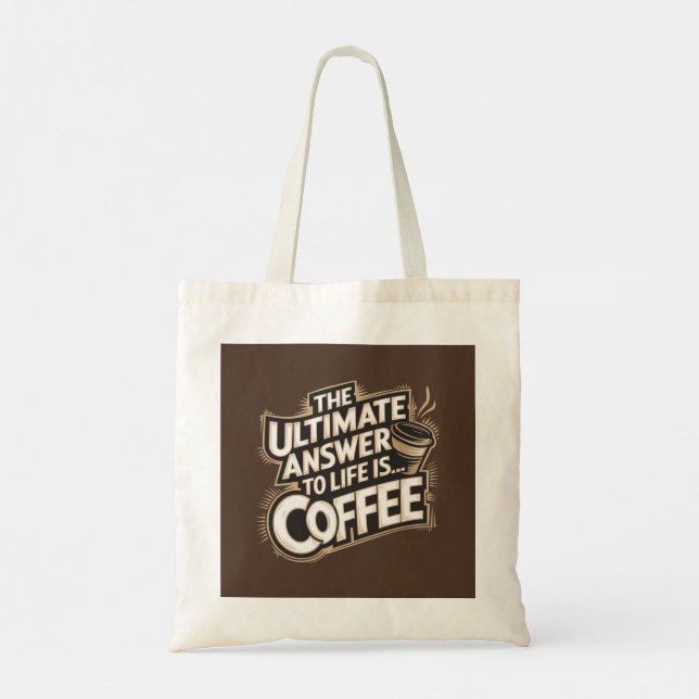 Brun det slutliga svaret är.. Coffee Tote Bag Tygkasse (Baksida)