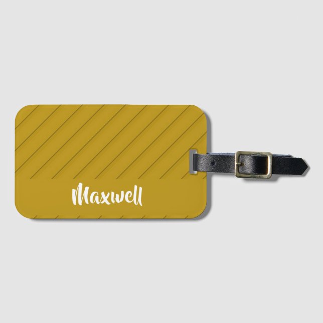 Brun, diagonal, texturerad, anpassad benämning bagagebricka (Framsida horisontal)