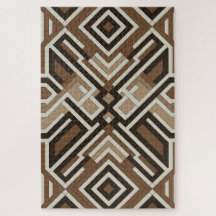 Brun Diamant Labyrint | Modern Geometrisk Pussel