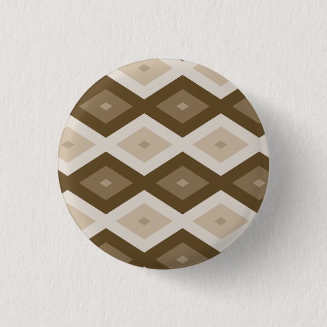 Brun diamant mönster knapp (Framsida)