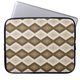 Brun diamant mönster laptop fodral