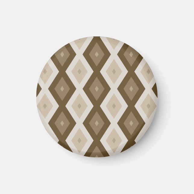 Brun diamant mönster magnet (Framsidan)