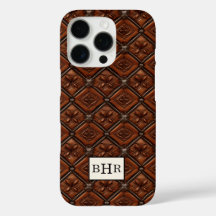 Brun Diamantläder med Monogram