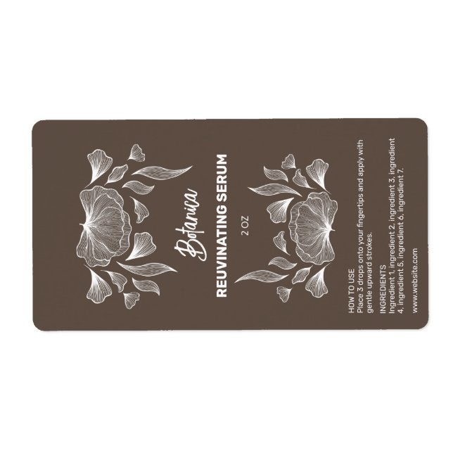 Brun dropper Flaska-etiketter Fraktsedel (Framsidan)