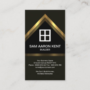 Brun elegance Faux Guld Home Builder Visitkort