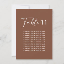 Brun elegant, modernt sittdiagram för bröllop bord
