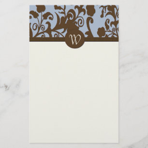 Brun elegant och damastast personlig brevpapper