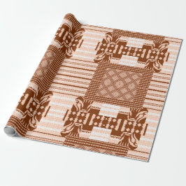 Brun Elfenbensfärgad Afrikansk Geometrisk Mönster Presentpapper