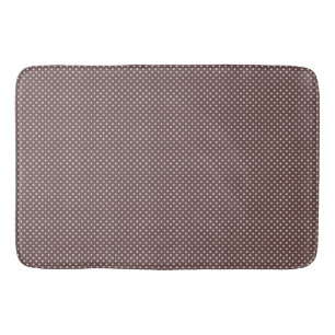 Brun Elfenbensfärgade Polka Prickar Retro Badrumsd Badrumsmatta