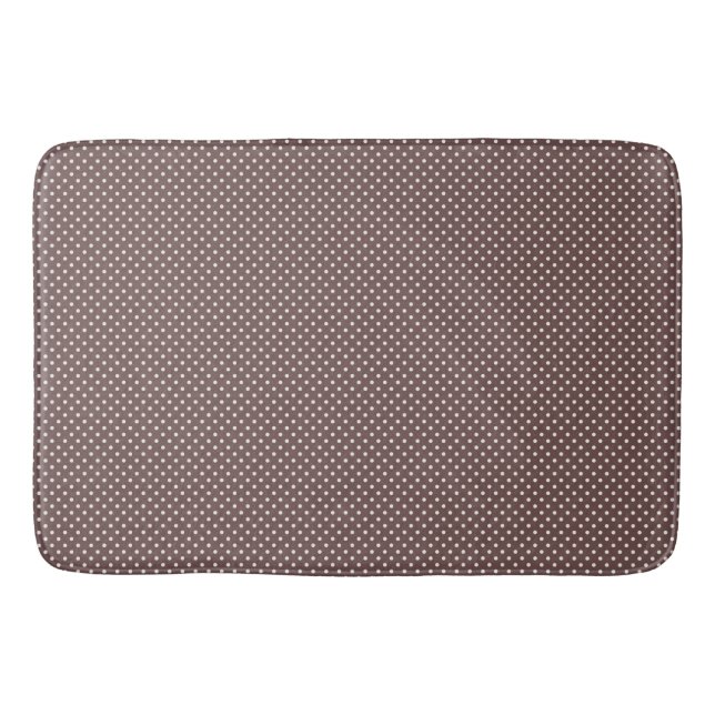 Brun Elfenbensfärgade Polka Prickar Retro Badrumsd Badrumsmatta (Framsidan)