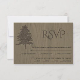 Brun embossed träd sepia wood bröllop OSA card