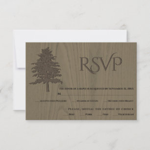 Brun embossed träd sepia wood bröllop OSA card Kort