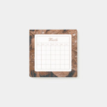 Brun enkel månadskalender