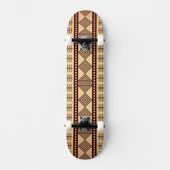 Brun etnisk struktur skateboard bräda 19,5 cm (Framsida)