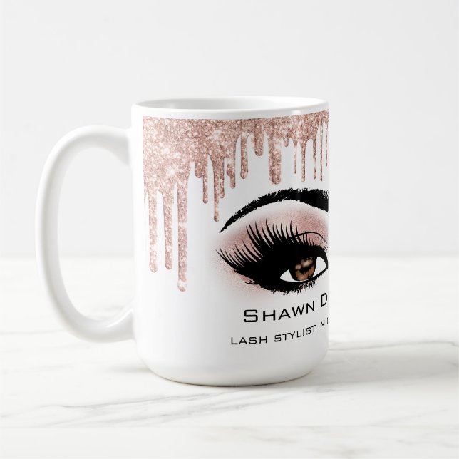 Brun Eyelash Ro Sparkly Glitter Drivrutiner Kaffemugg (Vänster)