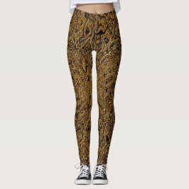 "Brun Falsk Läder" Leggings
