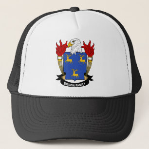 Brun familjvapensköld keps