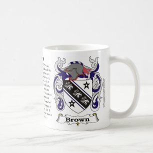 Brun familjvapensköldmugg kaffemugg