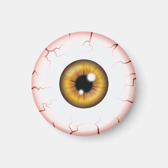 Brun färg ögonhalloween blodkärlssprängd ögonglob magnet (Framsidan)