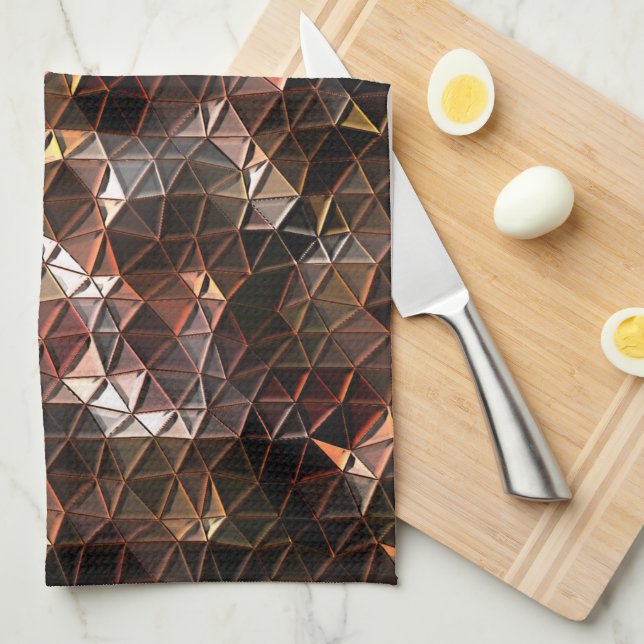 Brun färgad triangulär mosaik med lätt relief kökshandduk (Vikt i Fjärdedel)