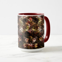 Brun färgad triangulär mosaik med lätt relief mugg