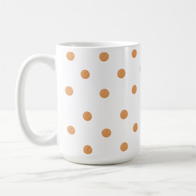 Brun färgstrimma prickmönster kaffemugg (Vänster)