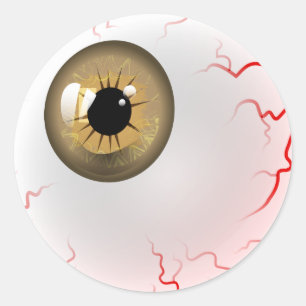 Brun fasa Eyeball Runt Klistermärke