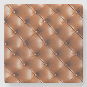 Brun faux-läder (läderutseende) stenunderlägg