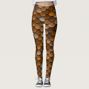 Brun Fiskfjäll Siren Leggings