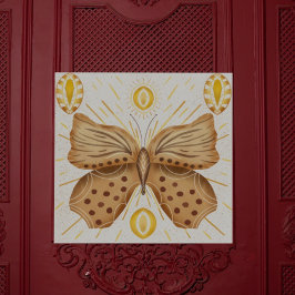 Brun fjärilshusfluga i Sol Celestial accent Poster