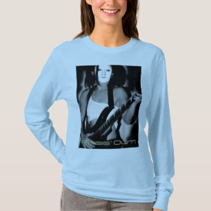 brun för frag inpassad långärmad toppen mjuk T  T-shirt