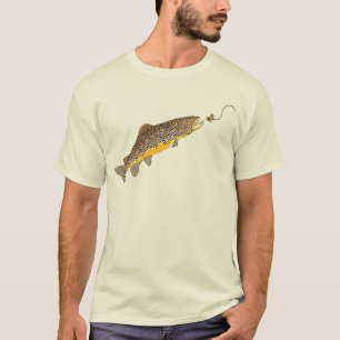 Brun forellflygfiske t shirt