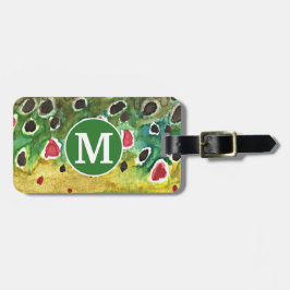 Brun forellflygfiskefiskare bagagebricka