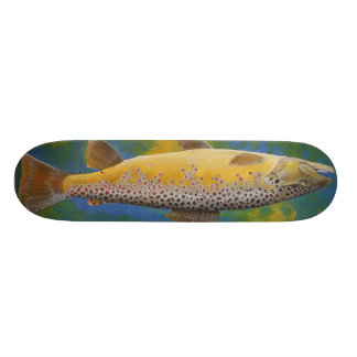 Brun forellskateboard old school skateboard bräda 18 cm