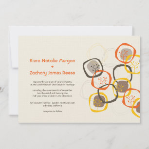 Brun Forest Träd Ringar Rustic Autumn Fall Wedding Inbjudningar