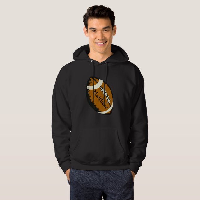 Brun fotbollssport Hooved Sweatshirt (Hel framsida)
