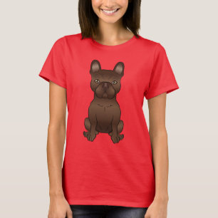 Brun fransk bulldogg / söt seriehund t shirt