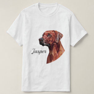 Brun geometrisk Hund Add Namn T-Shirt
