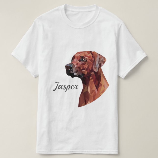Brun geometrisk Hund Add Namn T-Shirt (Design framsida)