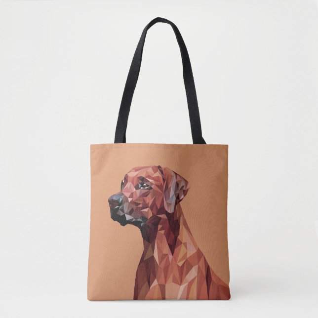 Brun geometrisk Hund på Brown Tygkasse (Framsida)
