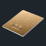 Brun geometrisk maska mönster Monogram Anteckningsblock<br><div class="desc">Monogram Anpassa anteckningsblockets skolkontorsutrustning med din anpassningsbar från början och namn. Triangelns geometriska nät med ljusbrun mörk-gradient.</div>