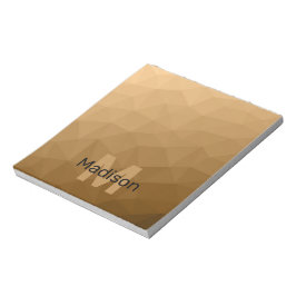 Brun geometrisk mesh-mönster Monogram Anteckningsblock